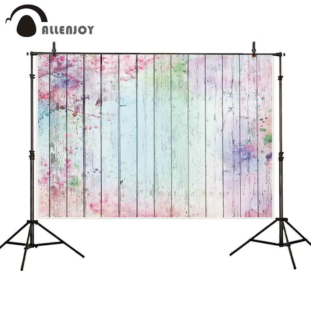 

Allenjoy photography backdrop spring easter old wood watercolor background photocall photo studio shoot prop photophone cloth