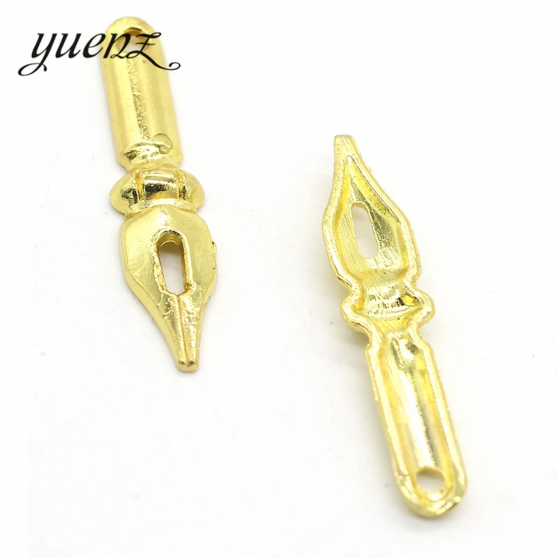 YuenZ 15pcs Antique silver color alloy pen Charms Pendants Necklace Beads for DIY Big Hole Beads Bracelets Charms 32*7mm J101