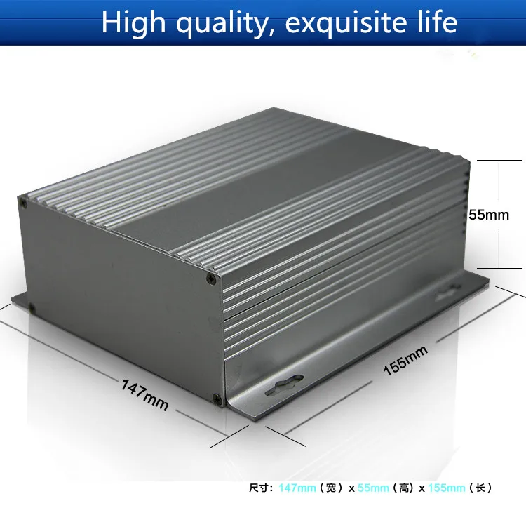 AMPกรณี147*55*155มิลลิเมตรมินิอลูมิเนียมเครื่องขยายเสียง/แยก/แปลงไฟ/ถอดรหัสเสียงกรณี/AMP E Nclosure/กรณี/DIYกล่อง