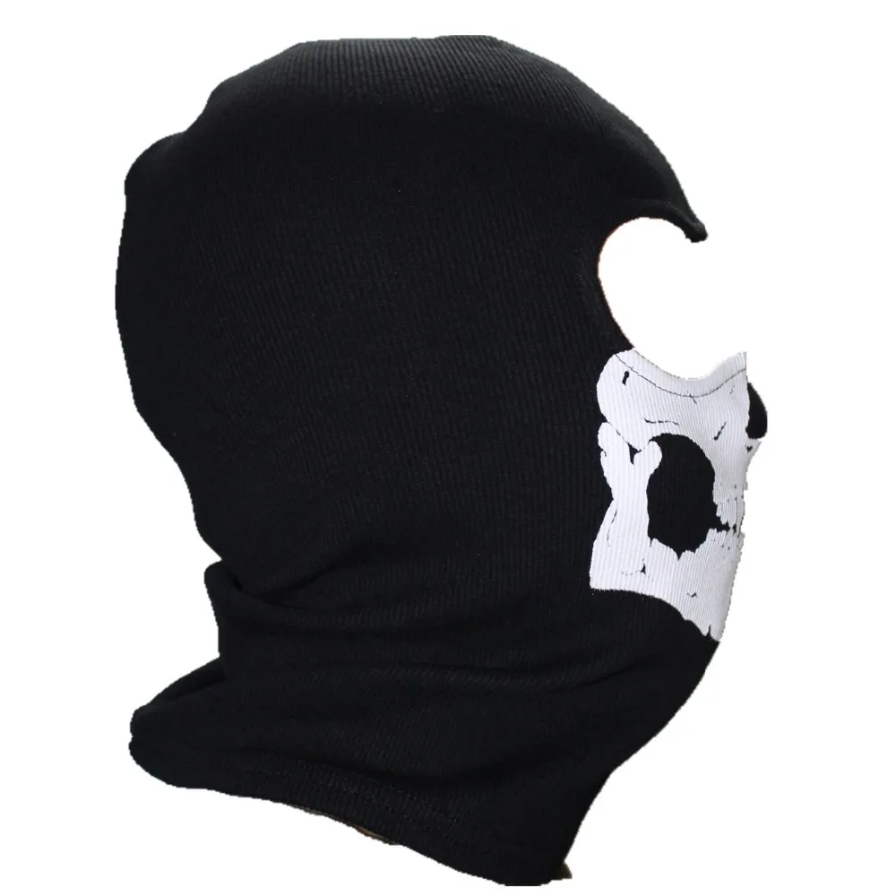 Máscara de balaclava preta, chapéus de homens, crânio fantasma, face completa, gorro com capuz