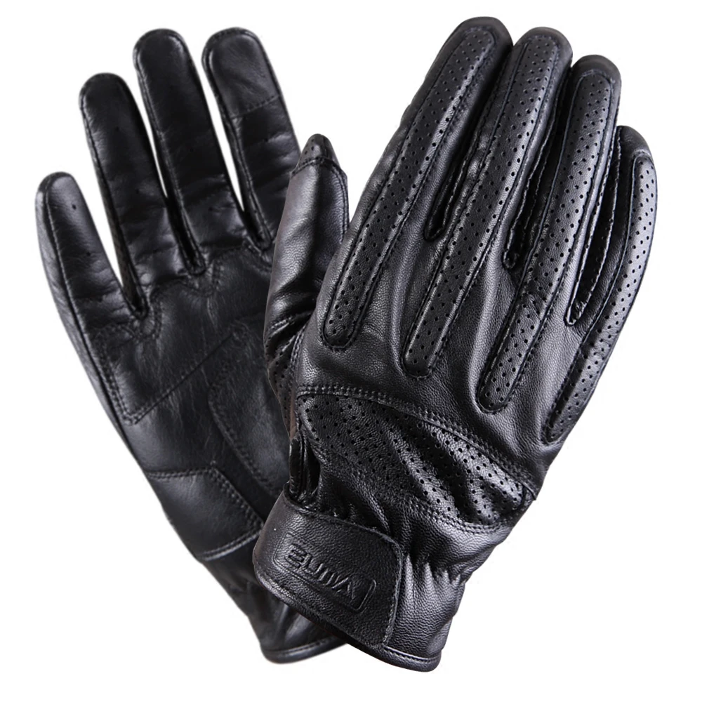 Anti-Skid Motorcycle Gloves Male Fingers Touchscreen Men Leather Gloves Off-Road Driving Breathable Sheepskin Gloves SZ018