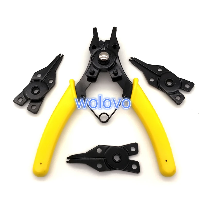 

Jewelry Pliers Tools 5 Piece Universal Internal External Circlip Pliers Snap Ring Pliers with 4 Tip Assemblies