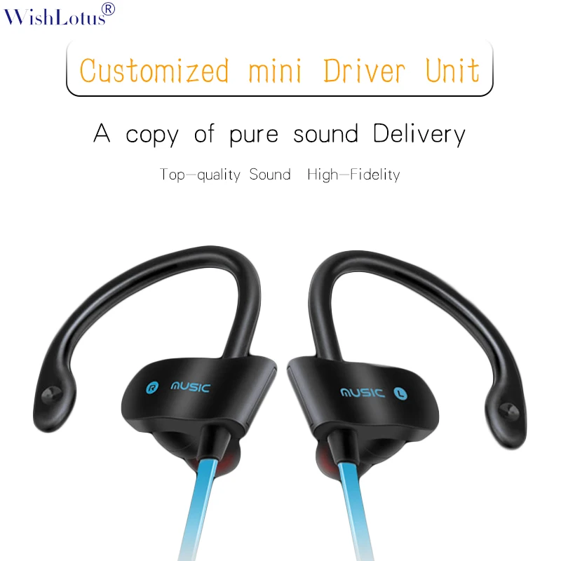 Bluetooth v4.1制汗ヘッドセット,マイク,イヤーフック,2つのデバイス接続,ノイズキャンセル