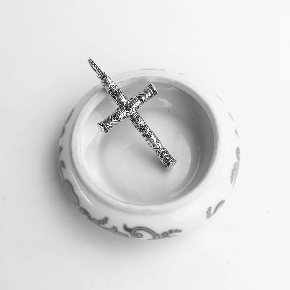 Pendant Maori Cross Royal Python King,Ethnic Fashion Jewelry Vintage 925 Sterling Silver CZ Gift For Wen Women Fit Necklace