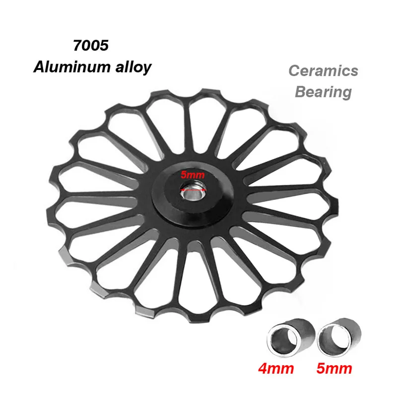 

MTB Road Bike Ceramic Pulley Alloy Rear Derailleur 17T Guide Bike Ceramic Bearing Jockey Wheel