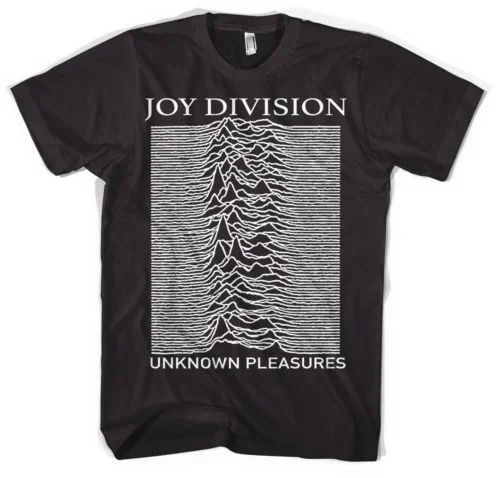 kuakuayu HJN Vintage Fashion 80s Post Punk Band Joy Division Unknown Pleasure Unisex T Shirt Casual Black Tee