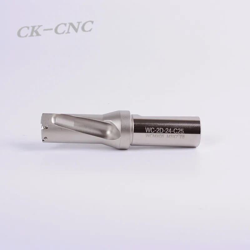 Ferramenta de broca indexável cnc tamanhos 25m m-2d, comprimento de usinagem = 50mm, para inserção wcmx050208