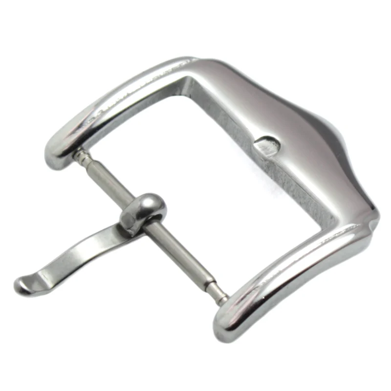HENGRC 16 18 20 22mm Watch Buckle Silver Polished Stainless Steel Fashion Watchbands Strap Clasp Watch Accessories