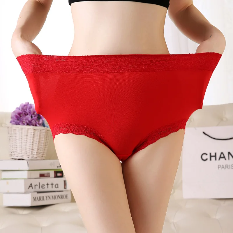 Cotton Panties Women Underwear Sexy Lace High Waist Panties Plus Size Female Lingerie Underpants Koronka Majtki Big Briefs