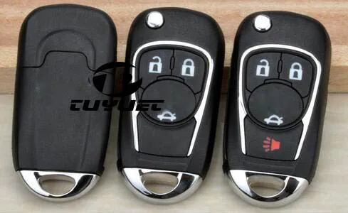 

5PCS Modified Flip Folding Key Shell 3 4 Button for Chevrolet Cruze Malibu Uncut Blade Car Key Blanks Case