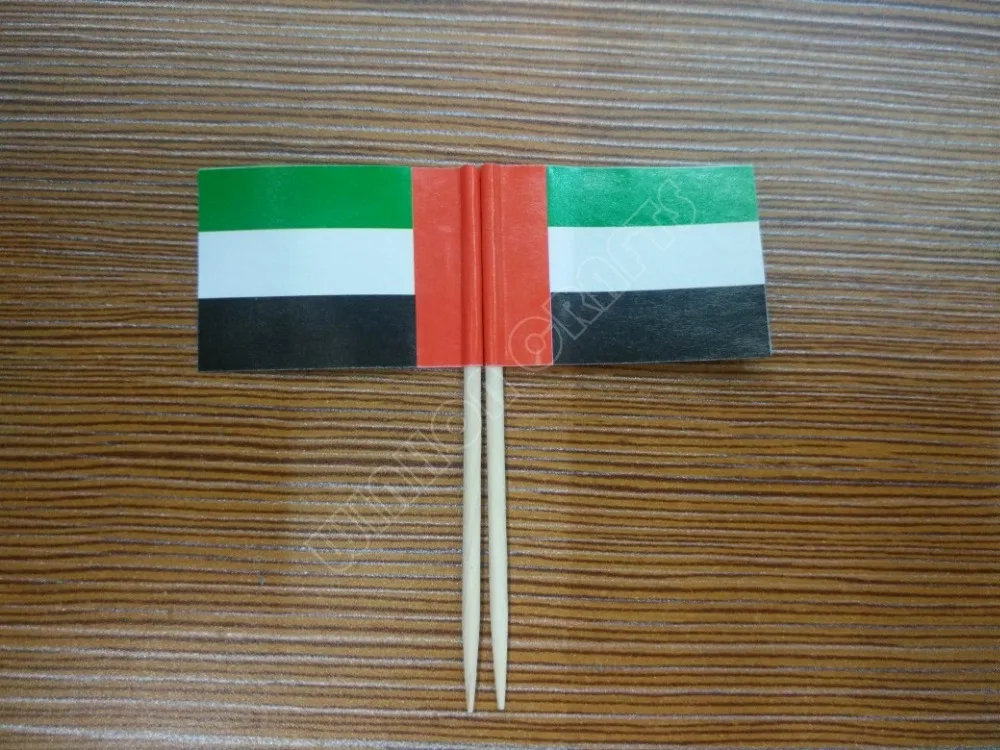 2019 Asia Sports United Arab Emirates Toothpick Flags Paper Food Picks Dinner Toothpicks Cupcake Decoration UAE toothpick Flag