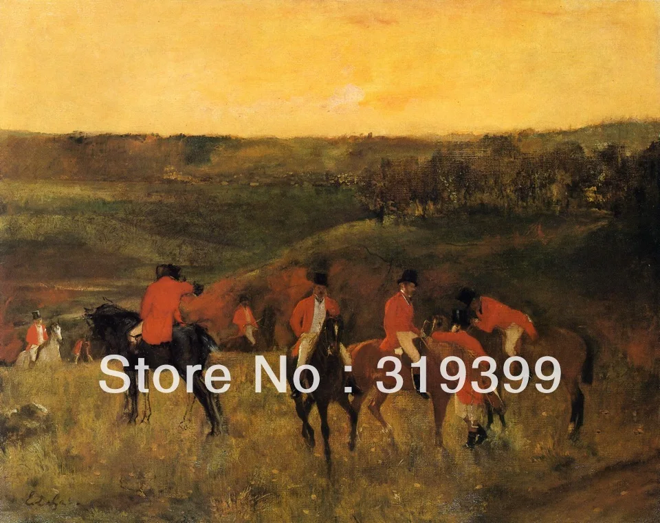 Oil Painting Reproduction on Linen Canvas,The Start of the Hunt by edgar degas ,Free FAST Shipping,100%handmade