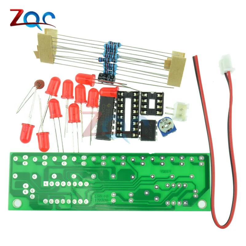 NE555 + CD4017 Practice Learing Kits LED Flashing Lights Module Electronic Suite LSD-10 3-4.5V DIY for Arduino