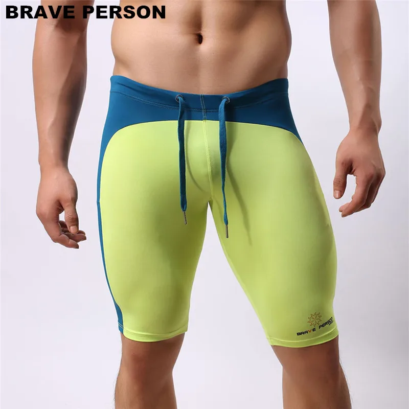 Brave Person – short de plage pour hommes, collant en tissu Nylon doux, longueur aux genoux, Shorts de planche