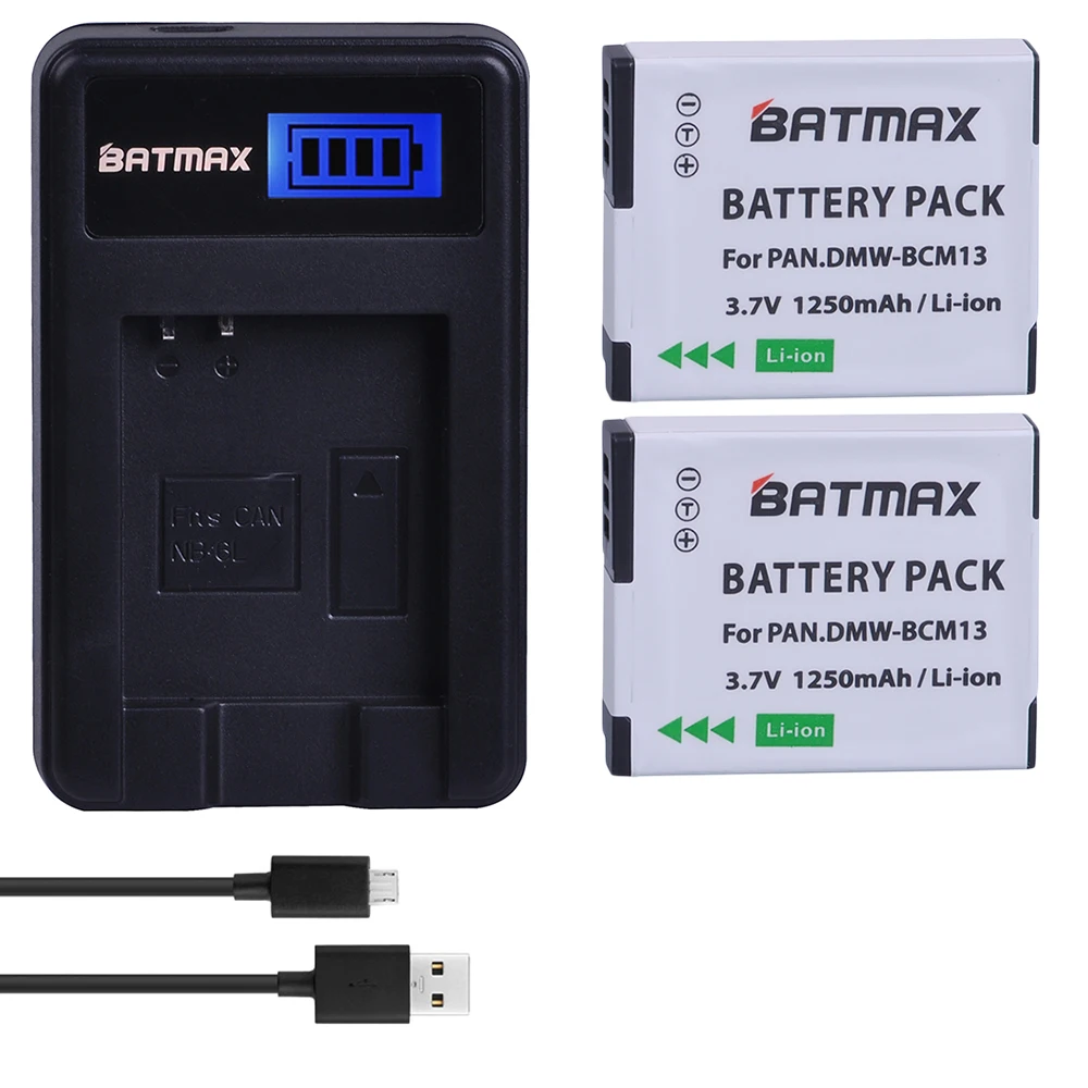 

2Pc DMW-BCM13E DMW-BCM13 BCM13 Battery + LCD Charger for Panasonic Lumix ZS40 / TZ60, ZS45 / TZ57, ZS50 / TZ70, ZS27 / TZ37,TZ41