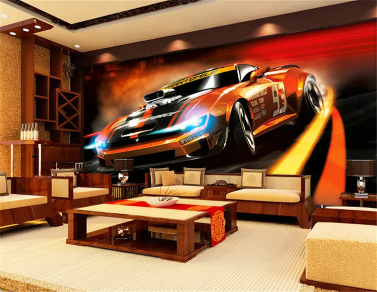 

Custom 3D Photo Wallpaper Red Car Picture Wall Mural Kids Bedroom Sofa Wall Decoration 3D Silk Wall Paper Wallcoverings