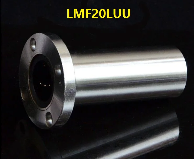 100pcs/lot LMF20LUU 20mm 20*32*80mm long type round Flange linear ball motion bearings bushing