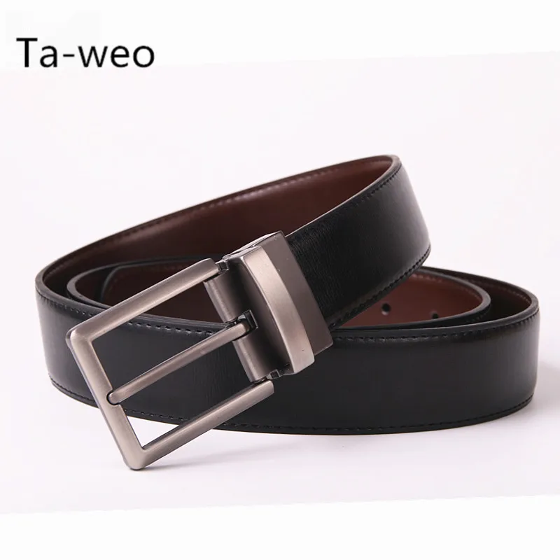 Reversible Black & Brown Belts, Fashion Business Men's Leather Belt, Pin Buckle Belt, Designer Belts Men High Quality