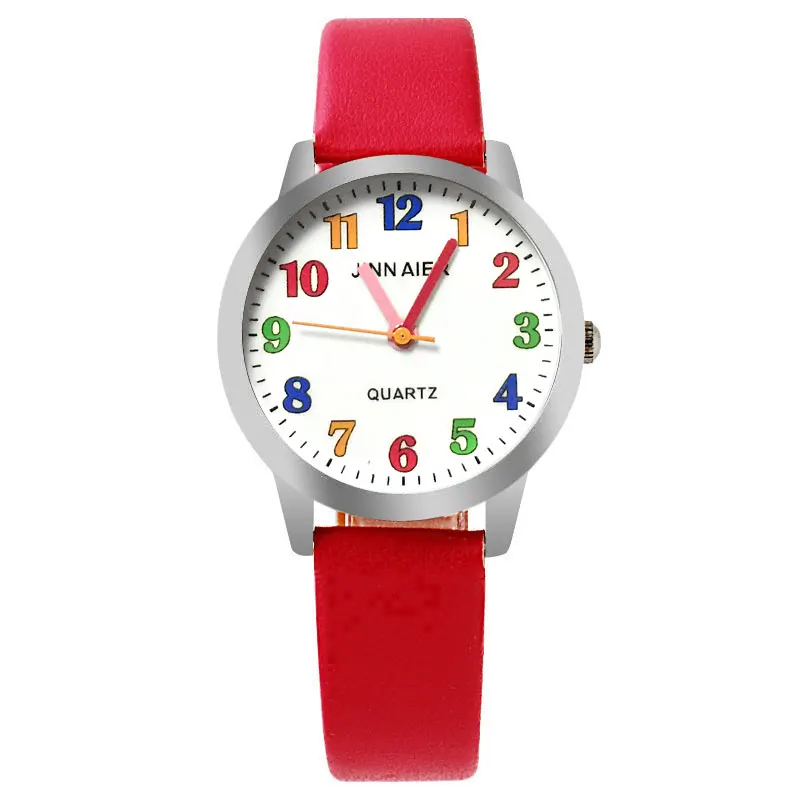 Reloj para niños, relojes de marca de moda, relojes de pulsera de cuarzo, reloj para niños, niñas, estudiantes, reloj de pulsera, placa de reloj Multicolor