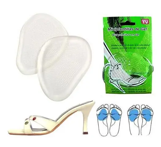 Palmilha de calcanhar, acessórios para sapatos, almofada massageadora de silicone em gel, protetor e massageador, 1 par