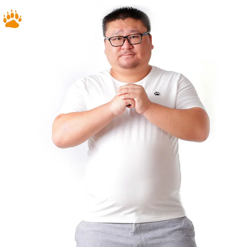 

New Arrival Summer Men's Plus Size T-shirt Gay Bear Claw Paw Embroidery Round Collar Short Sleeve T-shirt 3Colors M L XL 2XL 3XL