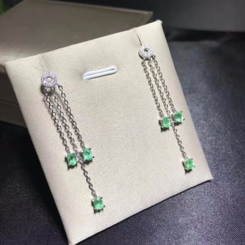 

Natural emerald earrings, Colombian emeralds, professional natural gem shop, 925 silver, like to come