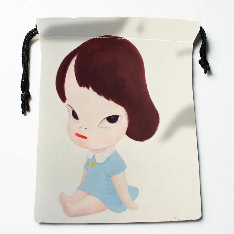 High quality Custom Nara Yoshitomo printing storage bag drawstring bag gift Satin bags 18*22cm Compression Type Bags