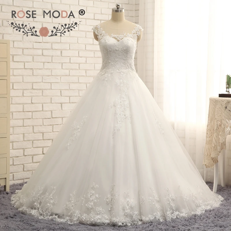 Rose Moda Chantilly Lace Princess Wedding Dress Real Photos Custom Make