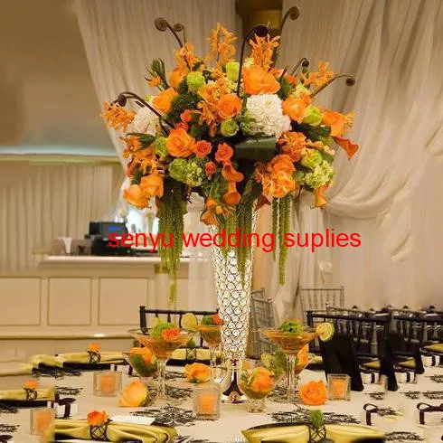 New Floor Vase Clear Flower Vase Table Centerpiece For Marriage Modern Vintage Floral Stand Columns For Wedding Decoration