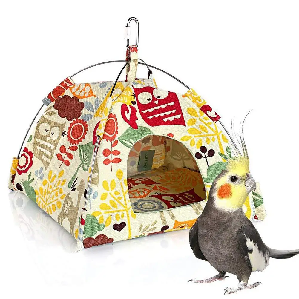 hamacas pájaros 1Pc Hamster Bird Nest Parrot Lodge China Tent House Cage Hammock Hanging Nests Bed Soft Pad Pet Supplies попугай