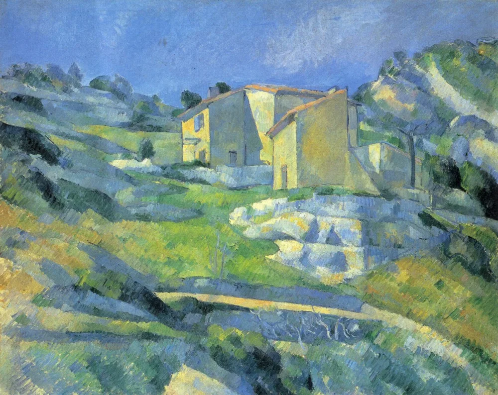 

100% hand made Oil Painting Reproduction on linen canvas, houses-at-the-l-estaque-1880 by paul Cezanne,landscape oil paintings