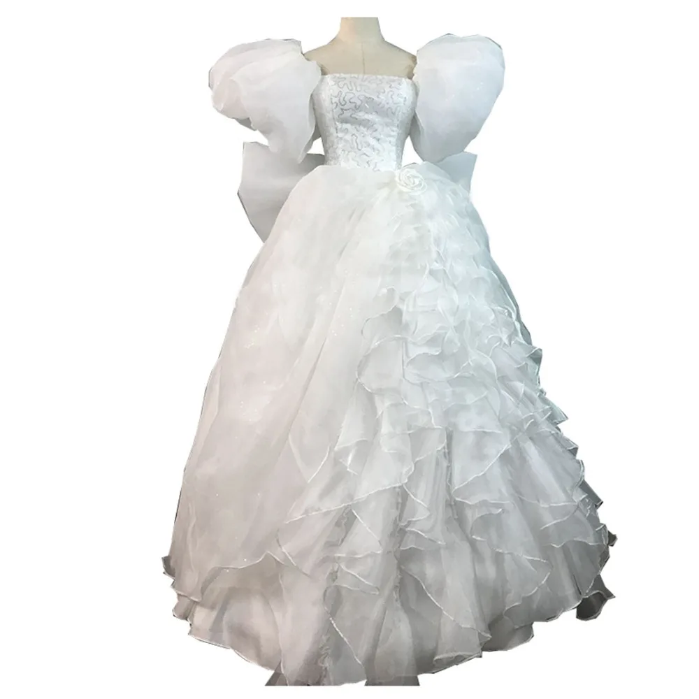 

2017 Movie Enchanted Princess Giselle Cosplay costume Adult women Halloween costumes White Party gown fancy Giselle Dress custom