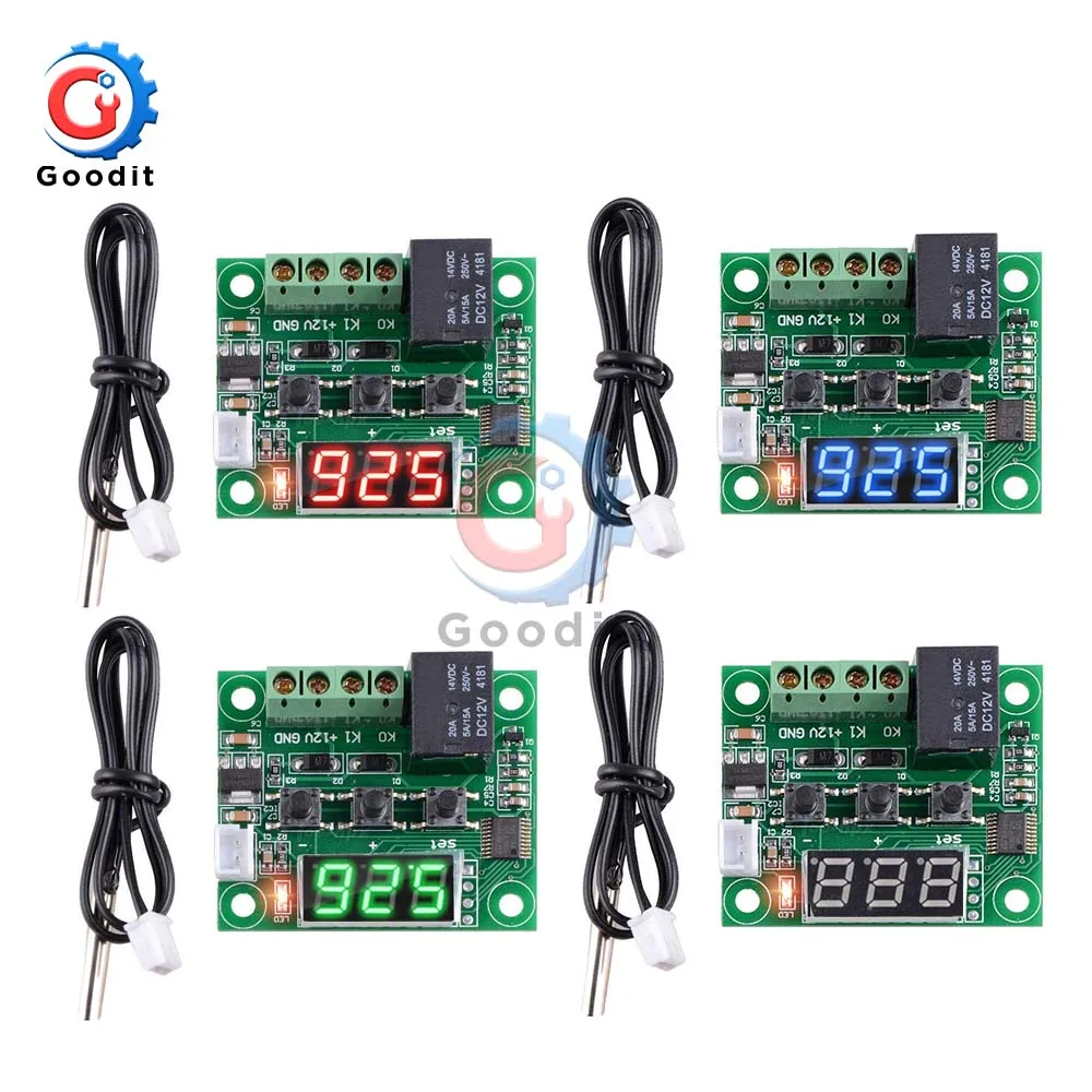 DC 12V W1209 Digital Thermostat Temperature Controller Regulator Thermoregulator Incubator NTC Sensor Meter Case heat cool temp