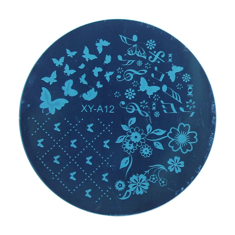 Kimcci Christmas Style Nail Art Stamping Plates Fashion Design DIY 3D Image Round Templates Stencils Manicure Tools Makeup plant