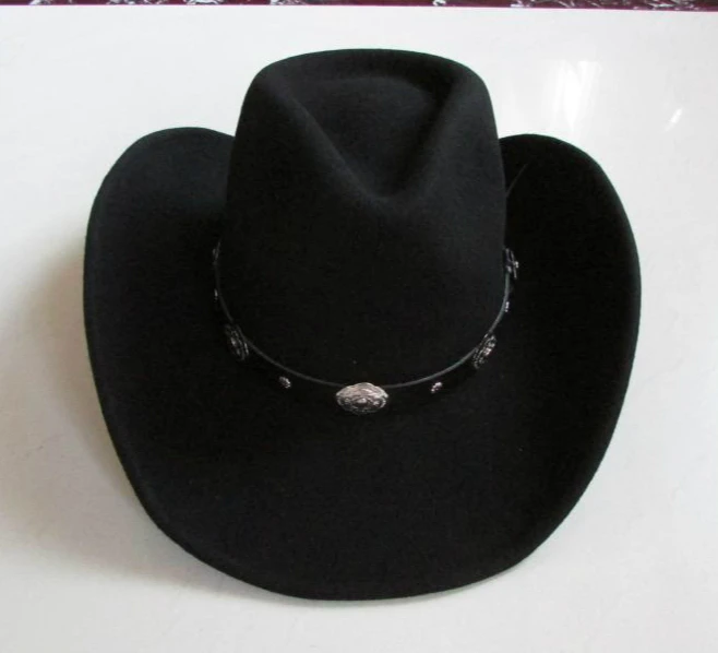 New 100% Woolen Cowboy hat Waterproof Wrinkle-free Felt Cowboy Hats Wide Brim Cowboy Hat Large-brimmed B-8133