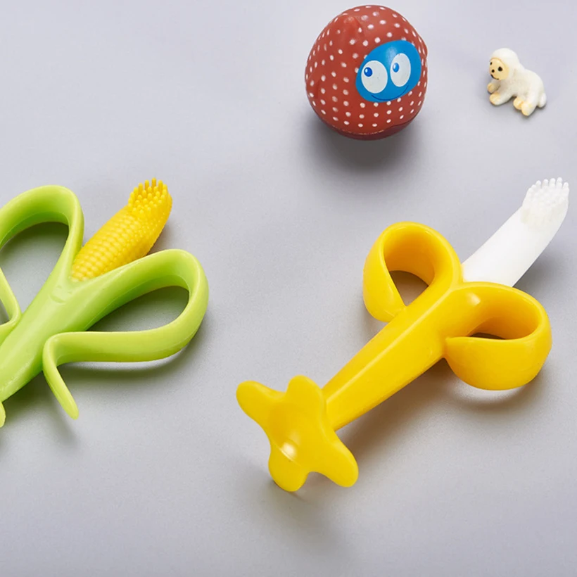 Baby Teether Toys With Suction Cup Baby Crib Rattle Bendable Activity Training ToothBrush Toy High Quality And Environmentally