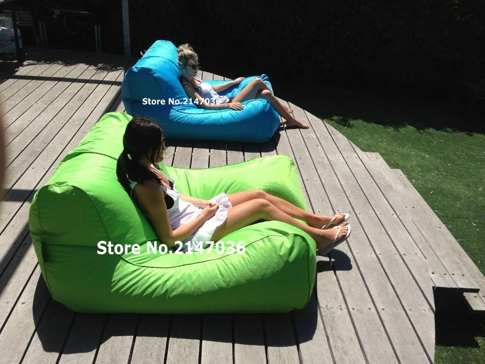 Swimline Sunsoft Chaise, Lime and aqua blue , large Giant beanbag chair