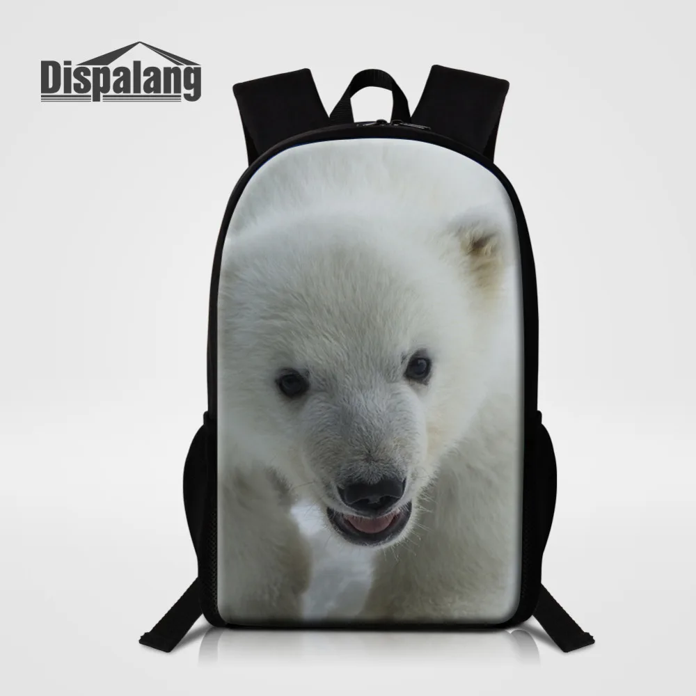 

Dispalang Women Men Backpack Preppy Style Polar Bear Print Girls School Bags Vintage Casual Travel Bag Children Book Bag Mochila