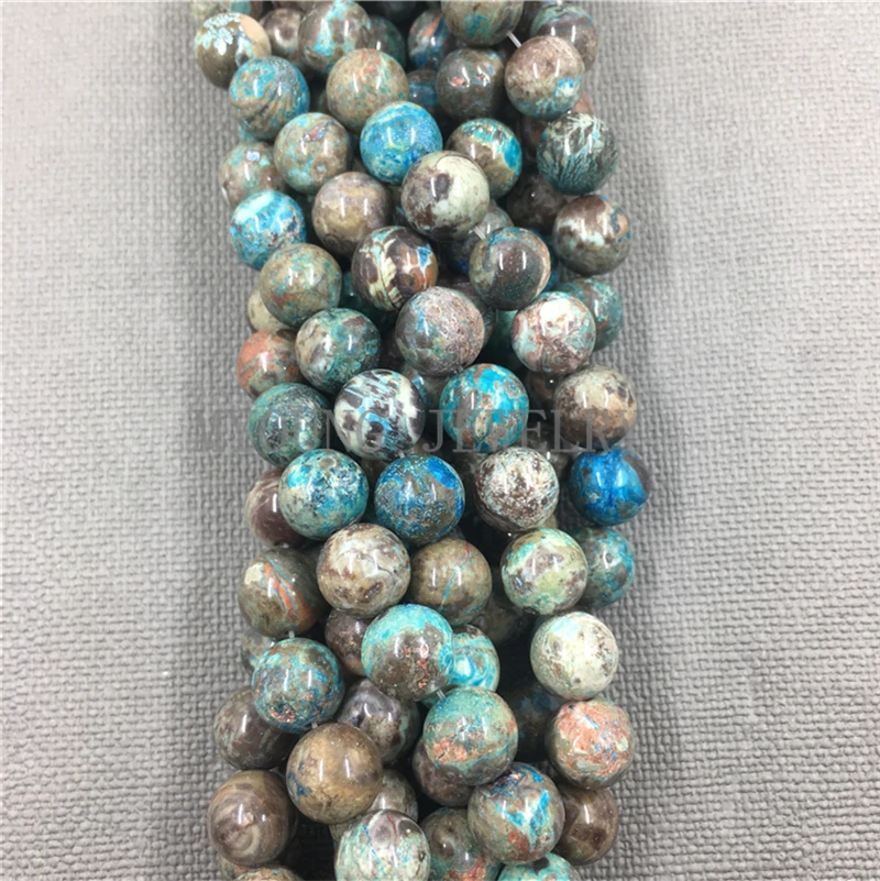 

MY1263 Blue Sea Sediment Jaspers Smooth Round Punch Bead,Ocean Jaspers beads for Bracelet Necklace Jewelry