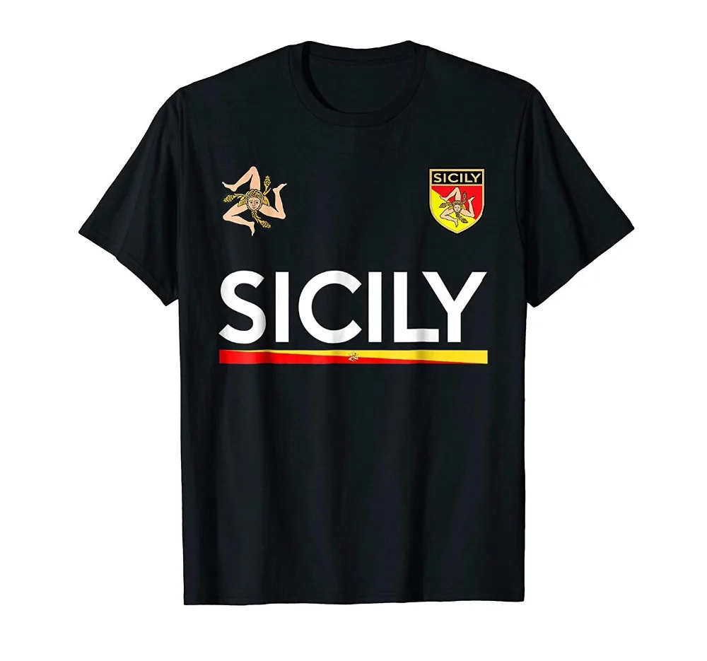 New 2019 Short-Sleeve Summer Short Sleeves Cotton Sicilia Soccerers T-Shirt - Sicily, Italy Footballs Jersey Hip Hop T Shirt