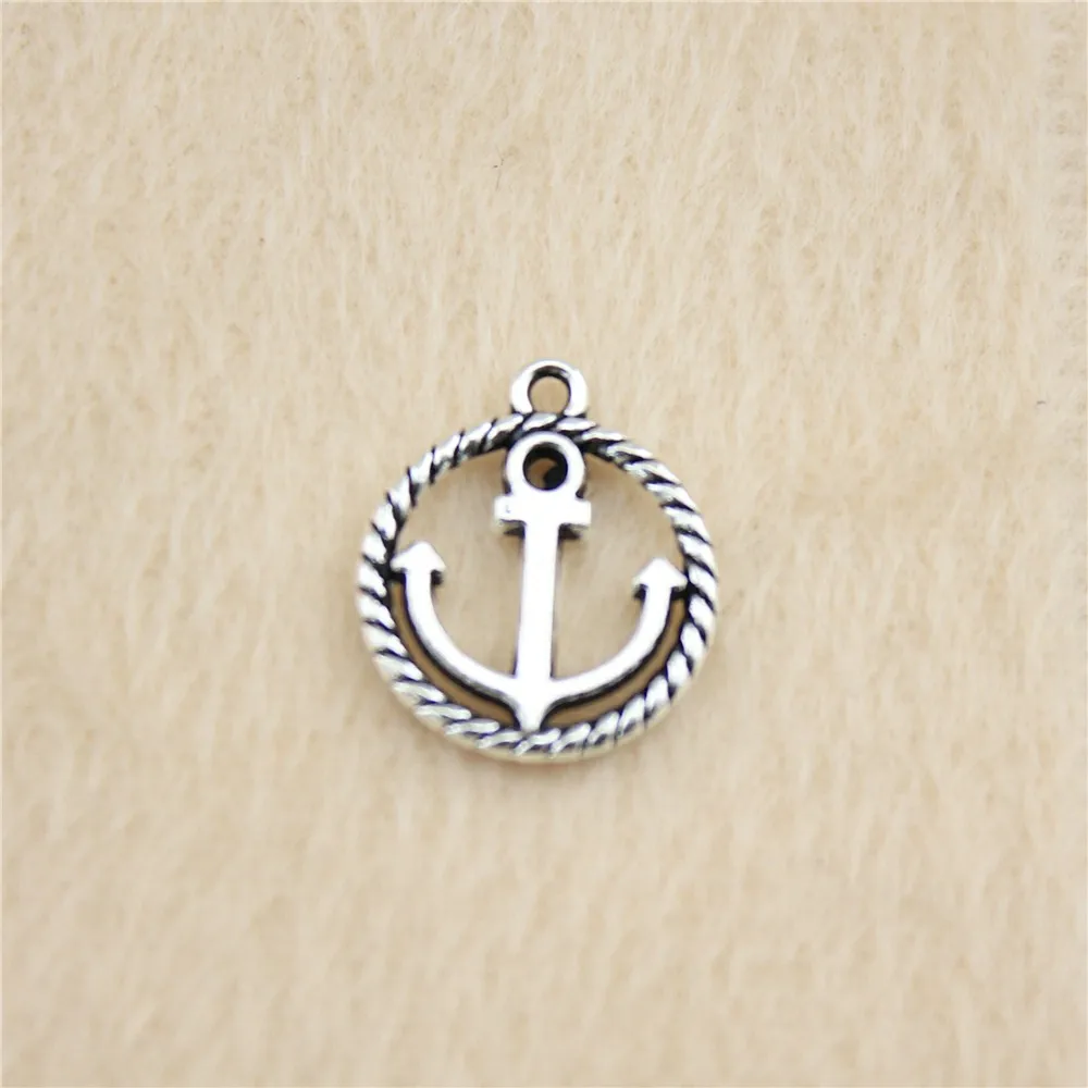 73pcs/lot 15mm ancient silver Anchor charm Pendants DIY jewelry for bracelet necklace earring