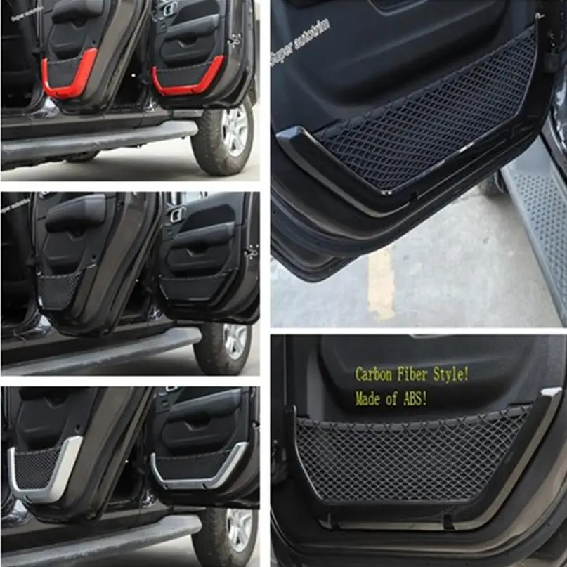 

Lapetus Colorful Inner Door Storage Box Net Strips Cover Accessories Interior Trim For Jeep Wrangler JL 2 / 4 Door 2018 - 2020