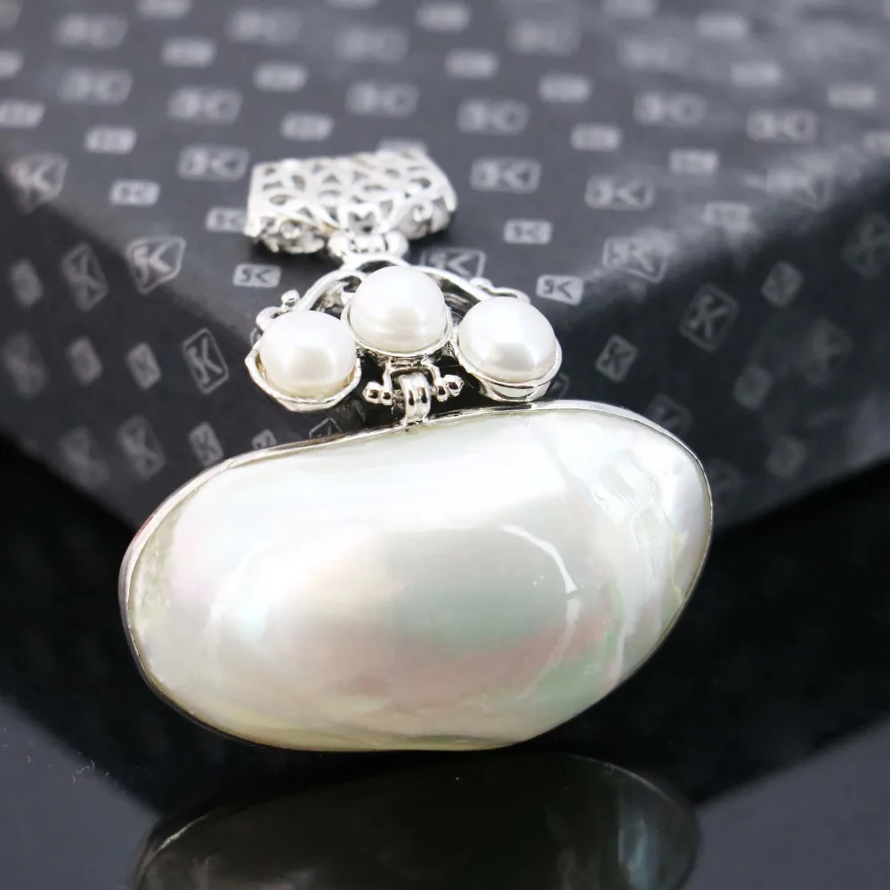 

47*20mm Ethnic Chic abalone freshwater pearl beads Accessories pendant necklace making jewelry crafts diy Hot sale gifts