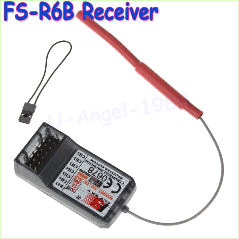 Wholeslae 10pcs Original FlySky FS-R6B FS R6B 2.4G 6CH Receiver For RC Transmitter FS CT6B 9ch TH9X TH9B Drop freeship