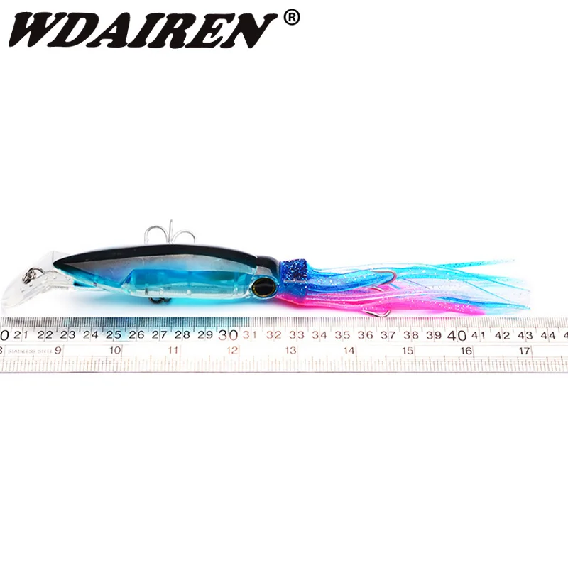 6pcs/lot 23cm 44g Marlin Tuna Trolling Lures with Mesh Bag Resin Head Trolling Skirts Lure Big Game Trolling Fishing Bait set