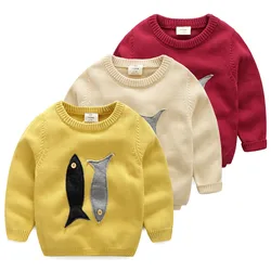 2024 Spring Autumn Winter 2 3 4 5 6 8 10 Years Teenage Christmas Gift O-Neck Knitted School Child Cartoon Baby Kids Boys Sweater