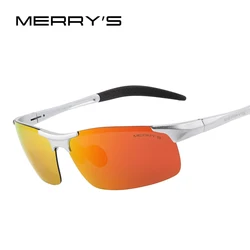 MERRYS Men Polarized Sunglasses Aviation Aluminum Magnesium Sun Glasses For Fishing Driving Rectangle Rimless Shades S8277