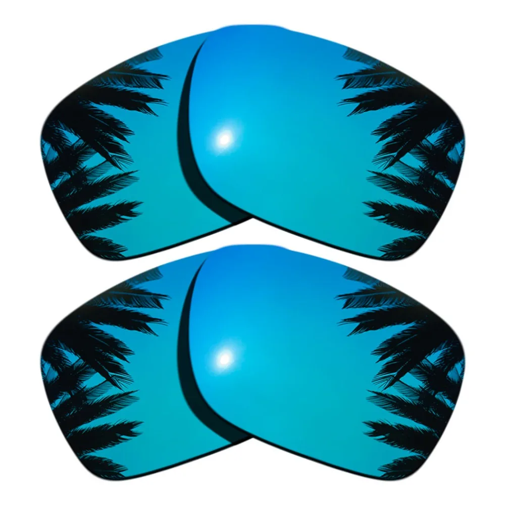 (Ice Blue Mirrored+Ice Blue Mirrored Coating) 2-Pairs Polarized Replacement Lenses for Holbrook Frame 100% UVA & UVB Protection