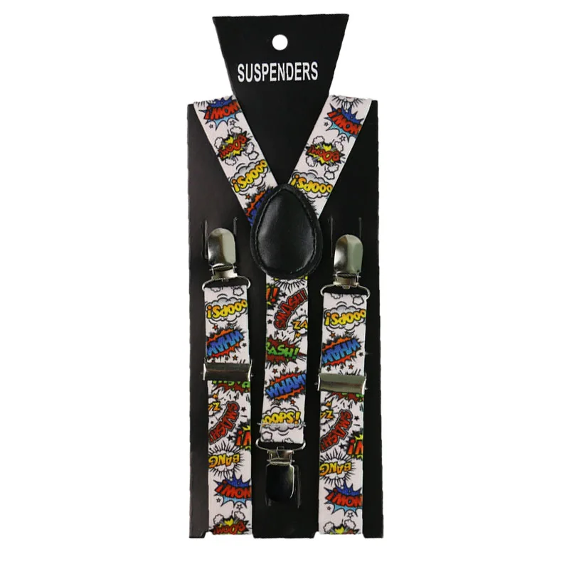 Winfox Fashion Boys Girls Kids Children Elastic Y-Back Party Suspender Letter Print Suspenders