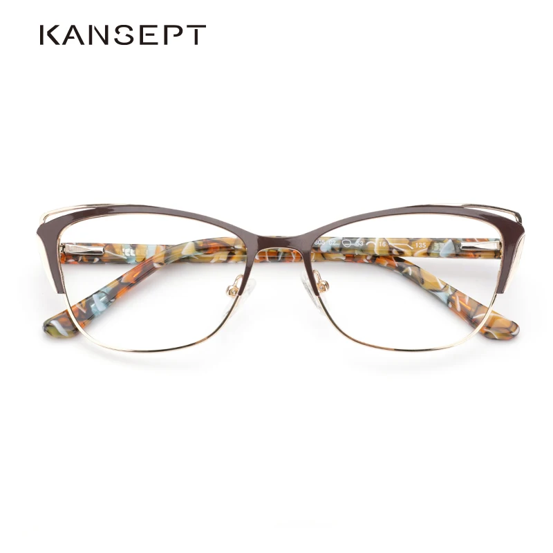 Metal Women Fashion Cat Eye Frame Optical Glasses Frames Retro Eyeglasses Transparent Computer Glasses For Women